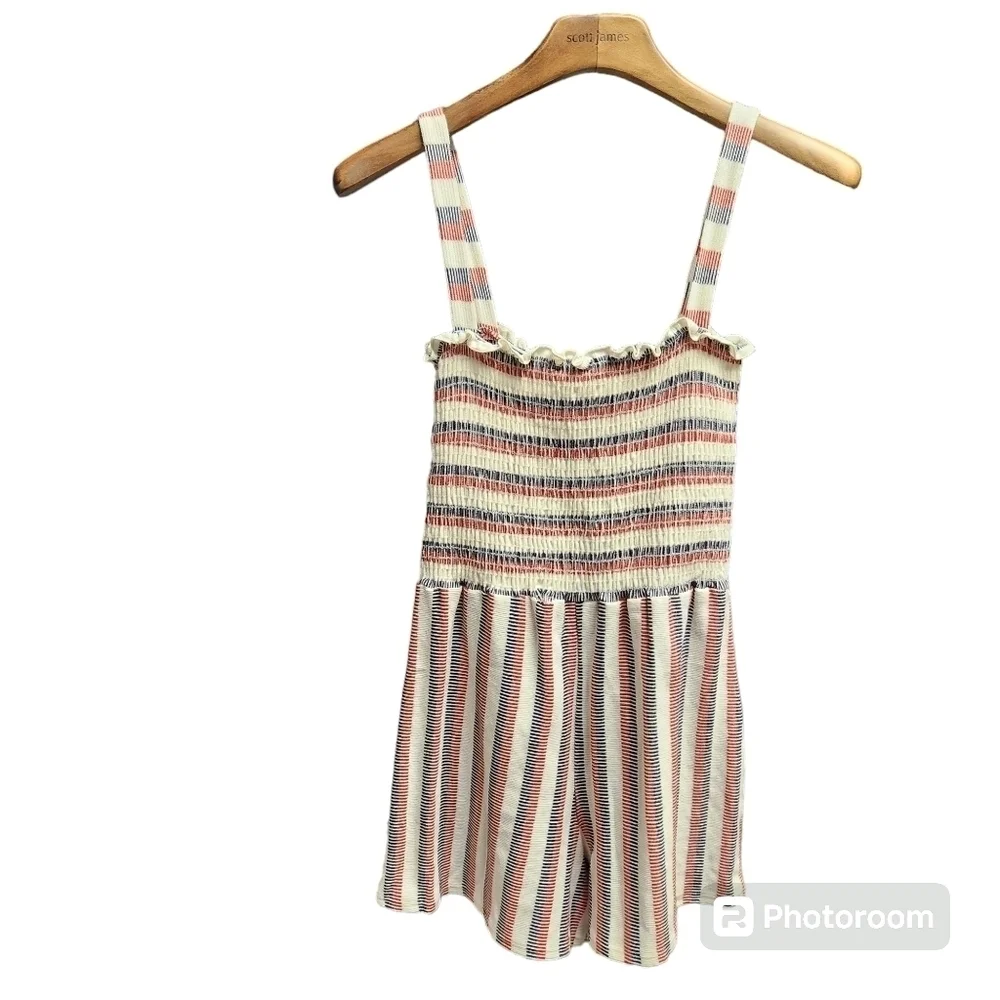 Caution To The Wind Red White and Blue Romper Sz. M - Picture 1 of 3